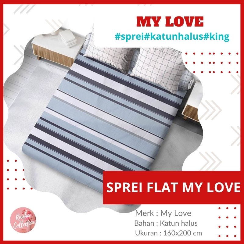 RC My Love Seprai Tinggi 30cm  Ukuran160x200 Queen Motif Dewasa MInimalis Bunga