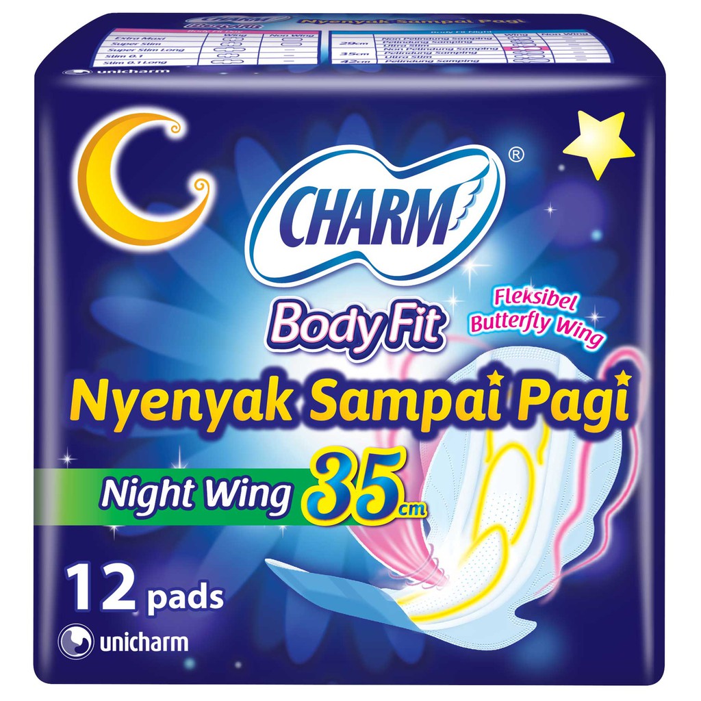 Pembalut Charm Night Wing 35Cm 12'S Dan 18'S / Toko Makmur Online