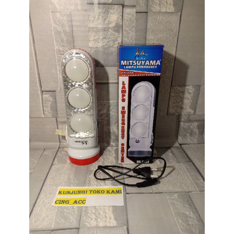Lampu Emergency Mitsuyama MS-6033 Senter LED Cahaya Kuning & Putih