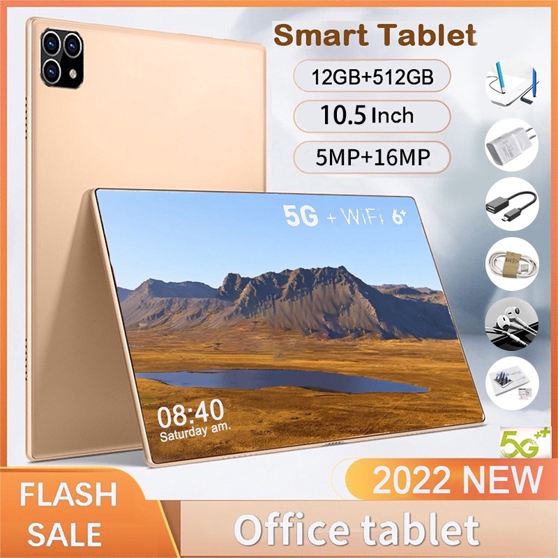 2022 Pengiriman Lokal Tablet 5G Baru 6 + 128GB Tablet Pembelajaran untuk Kelas Online Tablet HD Andr