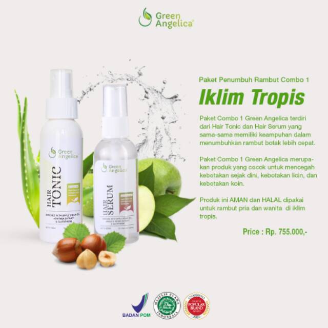 Green Angelica Paket Combo 1 / Perawatan Rambut Rontok Parah