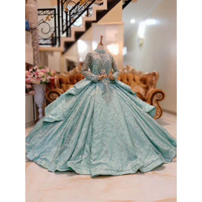 GAUN PENGANTIN BELIMBING BARBIE BUSTIER//GAUN WEDDING MEWAH BEREKOR MODERN//BASOFI