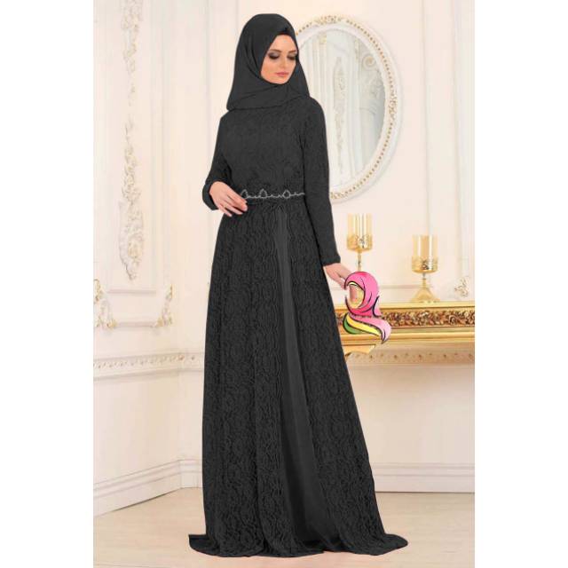 Gamis Brukat Hitam