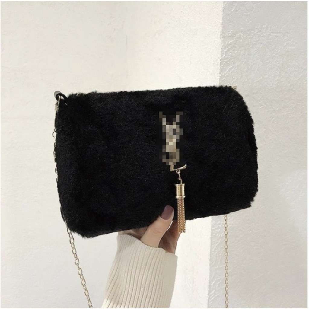 LJY42 Tas Korea Selempang Bulu Tas Fashion Tas Wanita Sling Bag Impor Brand New TKM