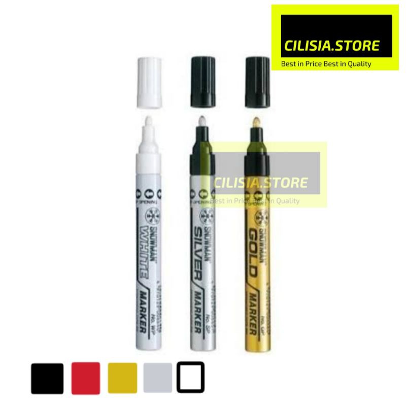 

Spidol Permanen Snowman Emas Silver Black Merah Putih Paint Marker