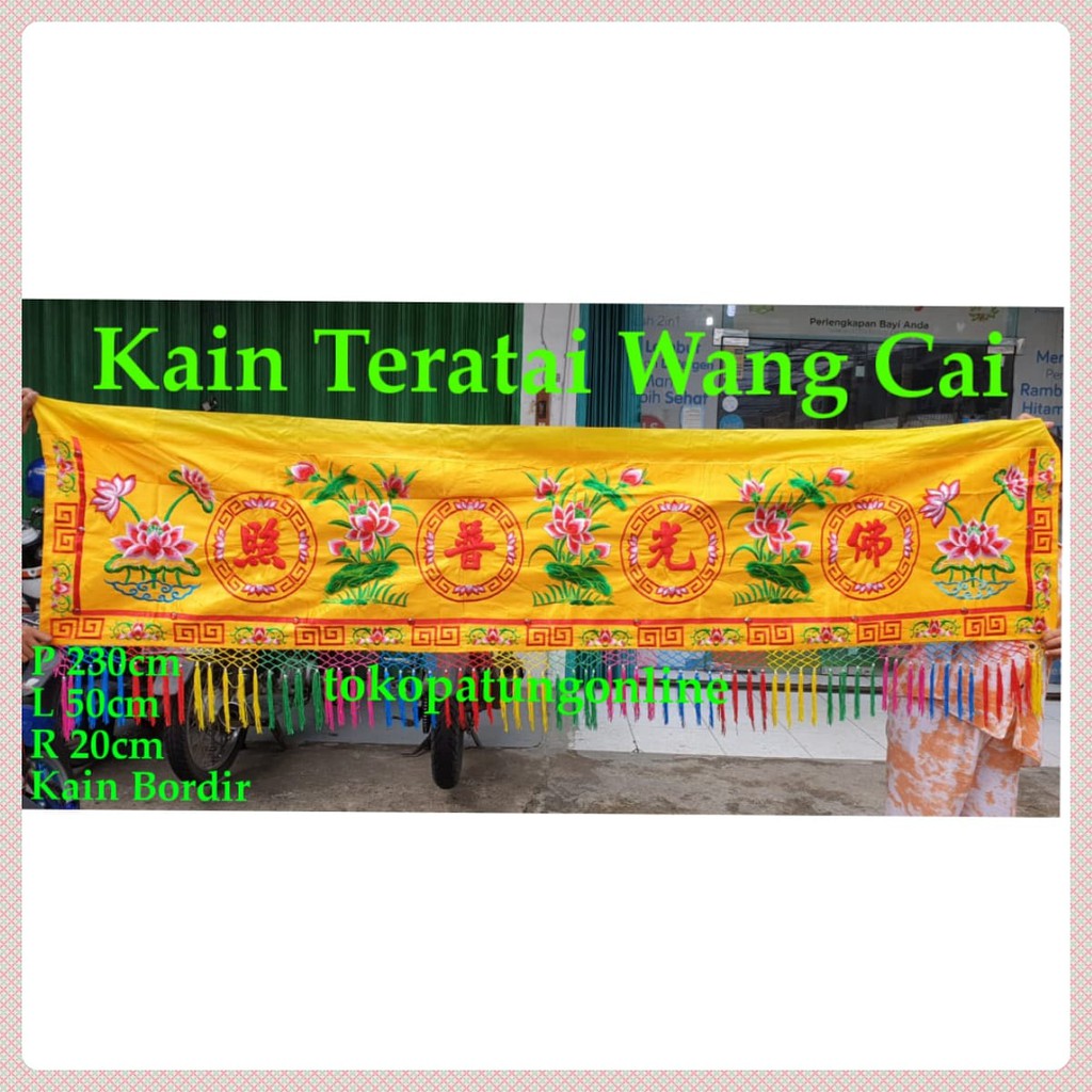 Kain Sembahyang Merah Wang Cai Teratai