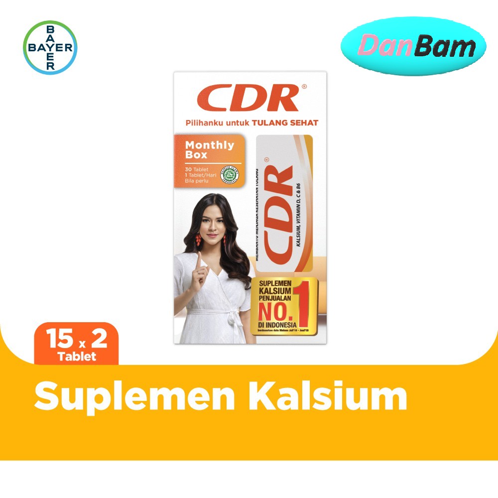 CDR Suplemen Kalsium Rasa Jeruk 30 Tablet - Paket Bulanan