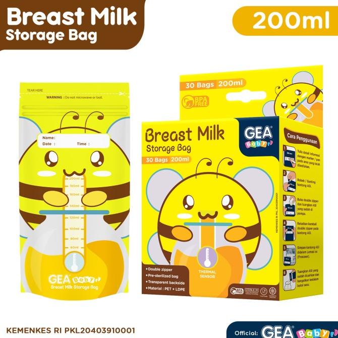 Gea Baby Breast Milk Storage Bag Bee Kantong Asi 200ml