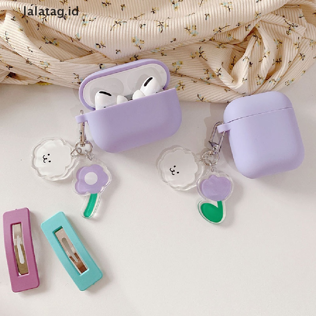 (lalatag) Casing Silikon Motif Kartun Beruang + Gantungan Kunci Untuk Simpan Earphone Wireless Bluetooth Apple AirPods 1 / 2 / 3 pro