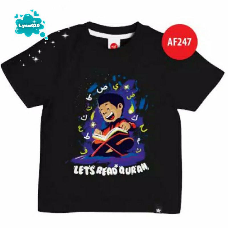 SALE Kaos Afrakids Lengan Pendek AF247 &quot;Let's Read Qur'an&quot;