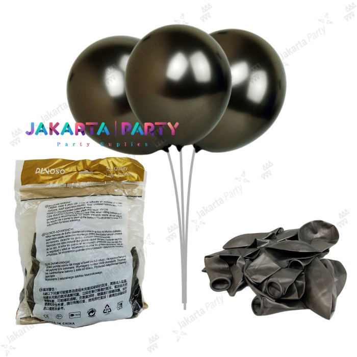 Balon Latex Chrome Hitam / Balon Metalik Chrome / Ballon Chrome