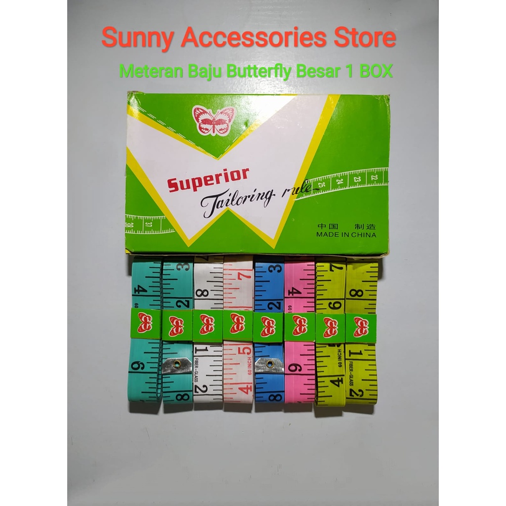 

Meteran Baju - Badan - Kain Besar 150 Cm / 60 Inch Butterfly 1 Box / 1 Lusin Original Product