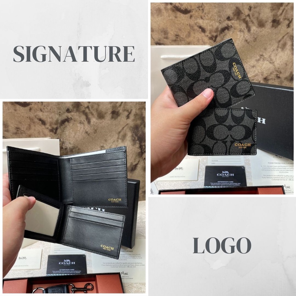 Dompet Coach GARANSI 100% Original / Coach Wallet FULLSET Dompet Pria Kulit Dompet Lipat