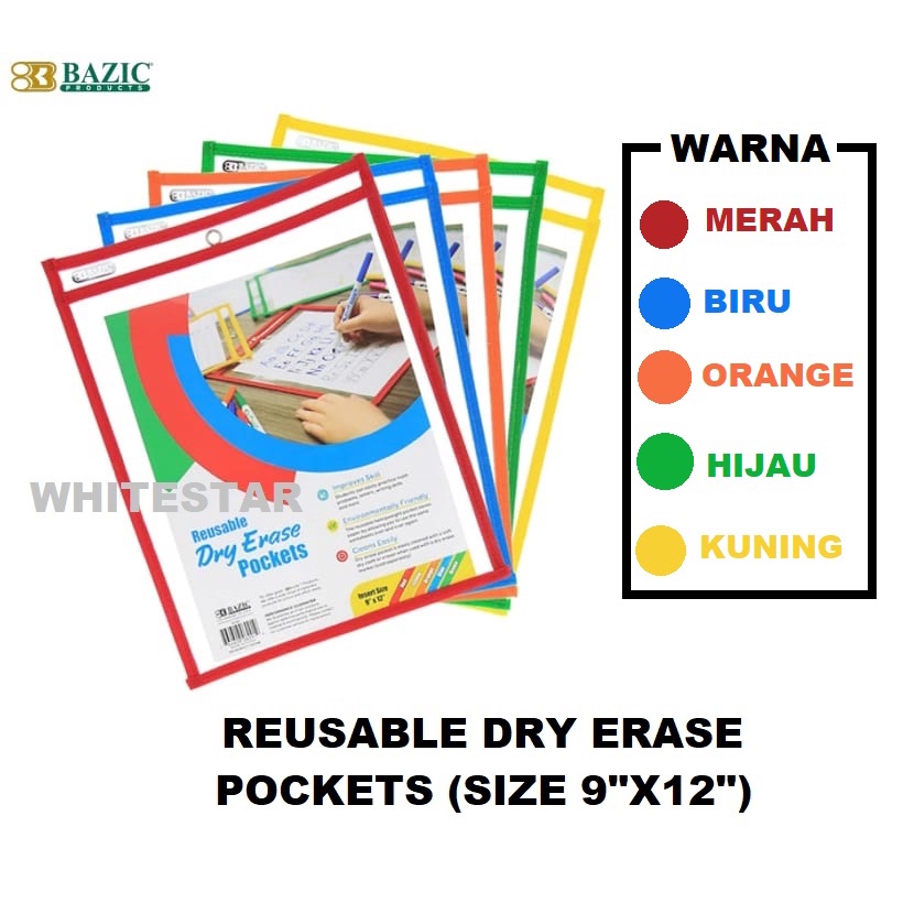 

plastik bisa ditulis&dihapus reusable writing dry erase pockets bazic
