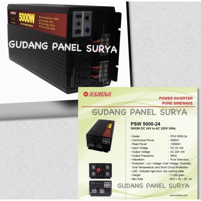 Power Inverter Kenika 5000Watt 24DC/Pure Sine Wave PSW 5000W-24DC