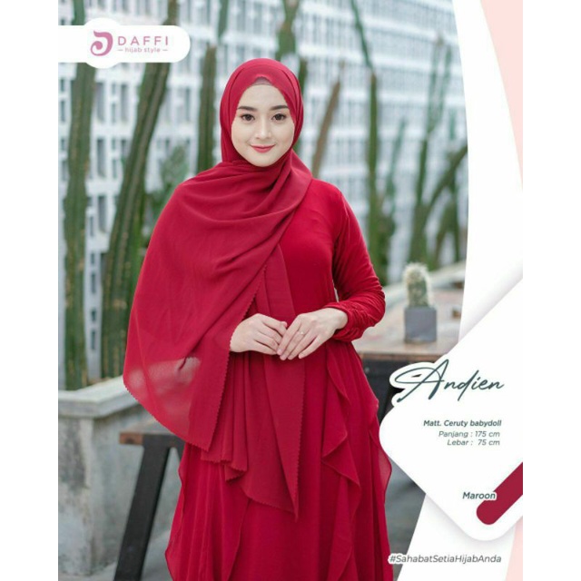 pashmina tali pashmina Ceruti babydoll jumbo pashmina Andien by Daffi hijab tepi laser cut