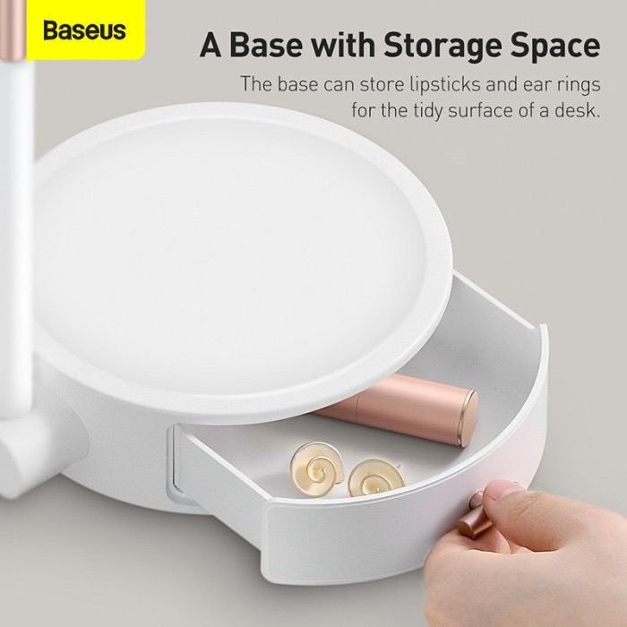 Baseus Mirror LED Ring light with Storage Box - Lampu Makeup Portable with Touch Button