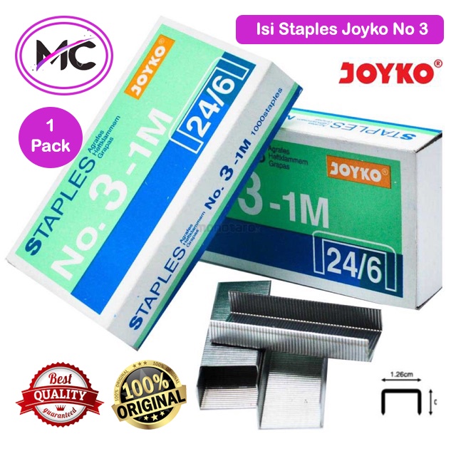 Isi Staples Kecil Sedang Besar Isi Stapler no 3 dan no 10  Joyko Refill Hekter Staples Cekrekan Jepretan Alat Tulis Kantor Sekolah