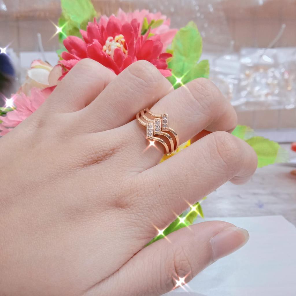 Kenten Acc - Cincin Emas Permata Perhiasan Wanita Fashion Harian / Cincin Dewasa C-16