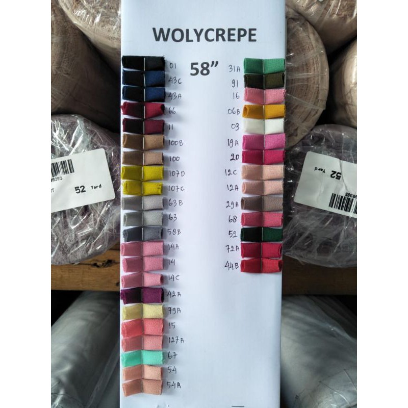 1 Roll Kain Wollycrepe Wolycrepe Wolicrepe Wolicrep Caltri - Bahan Murah Gamis Hijab