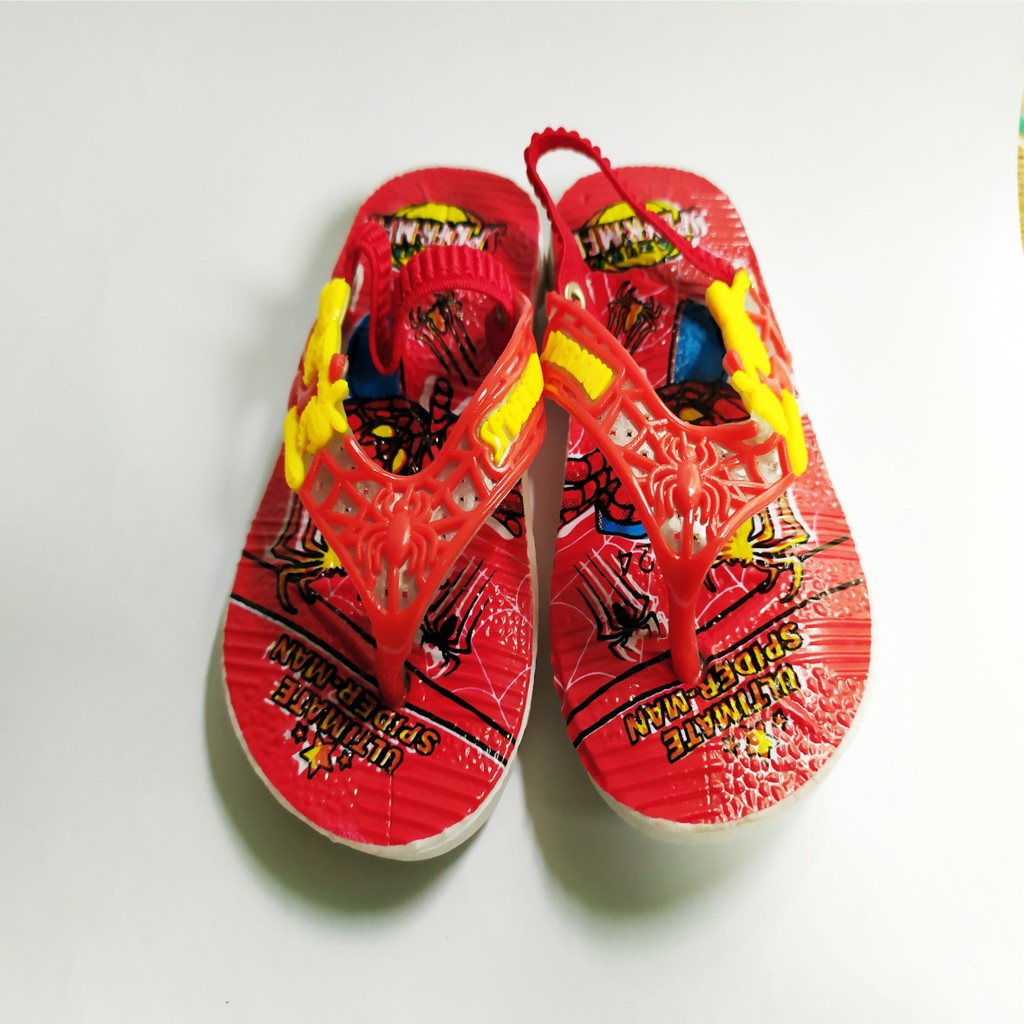 Sendal cicit anak laki -laki tali ikat bisa bunyi motif spiderman - terkeren