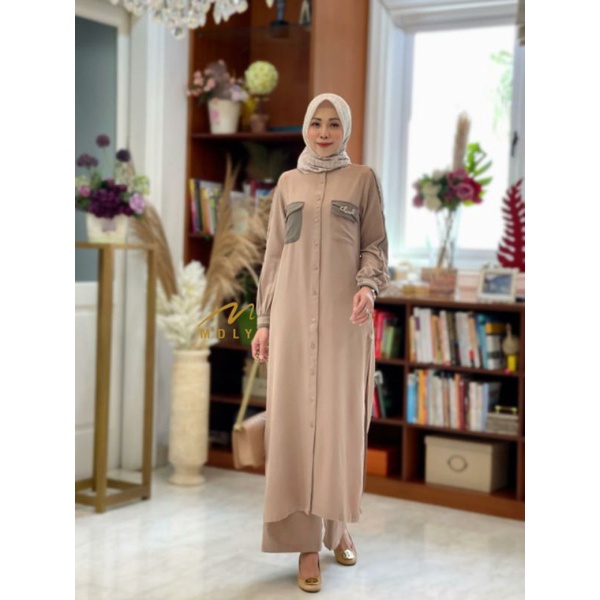 Aisha Set Long Tunik Kulot MDLY