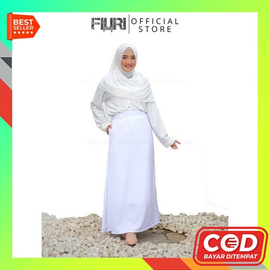Bawahan Rok Midi Wanita Aidha Skirt Panjang Nyaman Modis Casual Kasual Fiuri - Rok Kain A Jumbo Pol