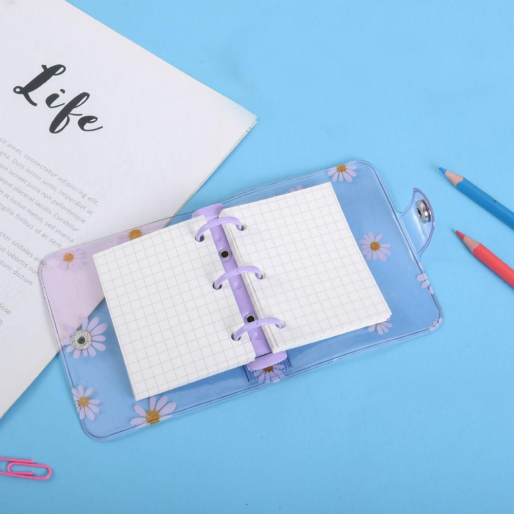 Wonder Notebook Cover Mini File Folder 3 Lubang Daisy Flower Diary Book Loose-leaf Refill