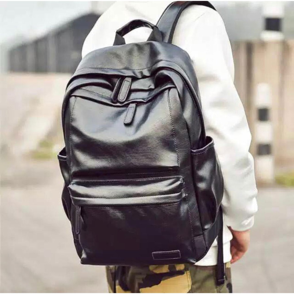 Ransel Stylish Ransel Wanita Kpop Style Backpack Kulit sintetis Lembut Dan Tebal