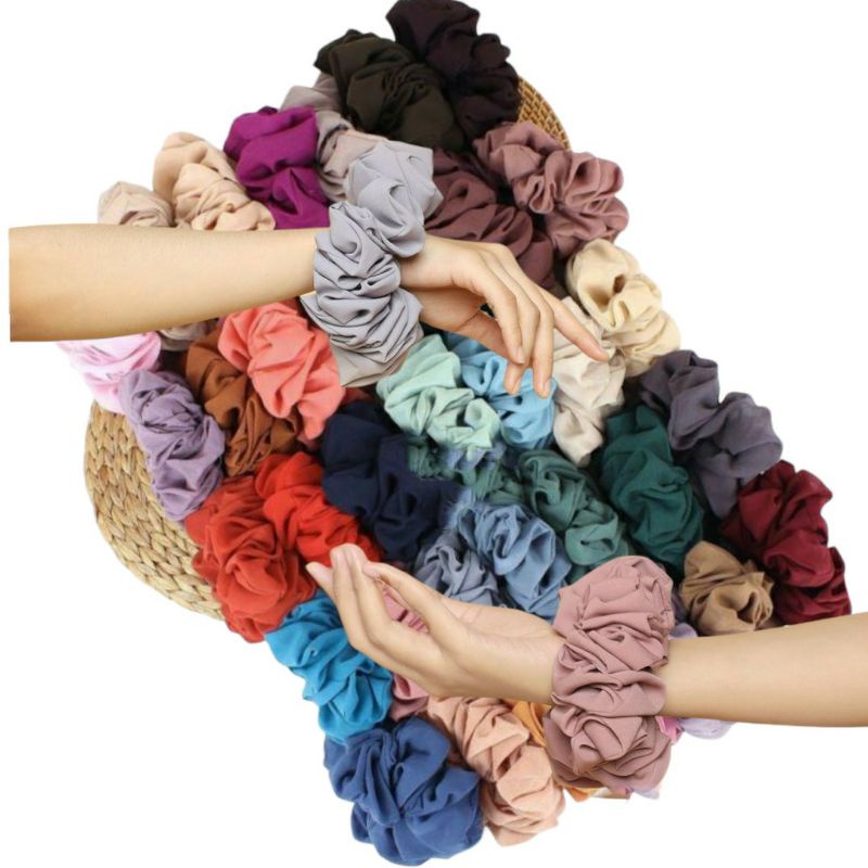 Ikat Rambut Scrunchie Srunchie Scrunci Jumbo Cepol Hijab Jumbo Ubur Ubur Besar