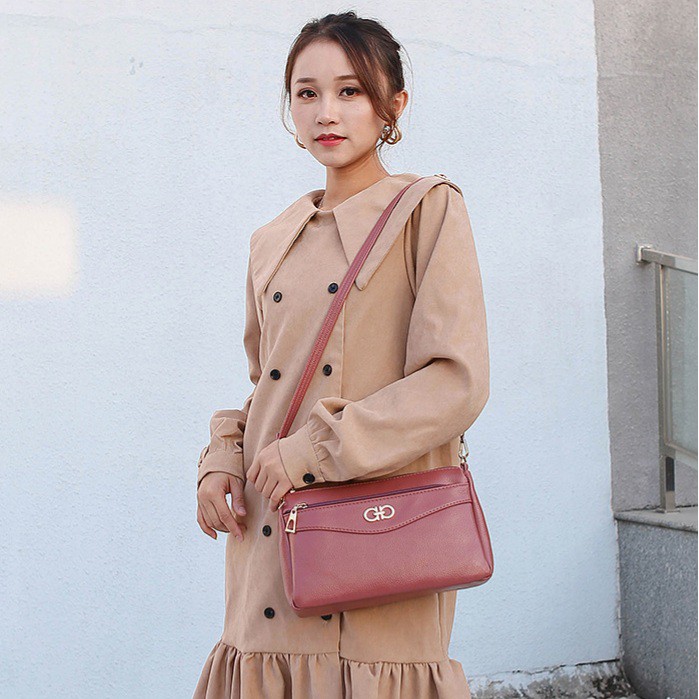 TAS IMPORT SELEMPANG WANITA KULIT KOREA PINK SALEM TA171P3 CHEYA FASHION BATAM MURAH ABG PESTA KERJA