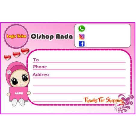 

Label pengiriman / stiker pengriman / label olshop / custom / kantong plastik sablon Print