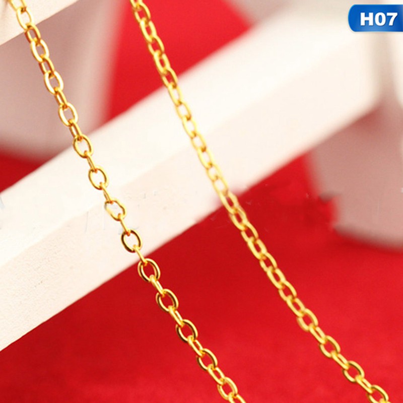 18K Gold Chain 18&quot; High Quality Link Necklace Set Chains+Lobster Clasps Necklace