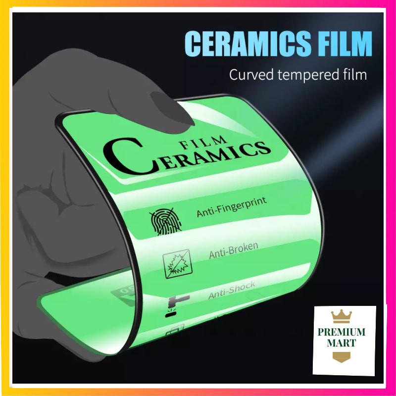 TEMPERED CERAMIC GLASS HIJAU  FULL LAYAR FOR SAMSUNG J4/Prime A31/A90/J6+/A50/M10S/A2 Core