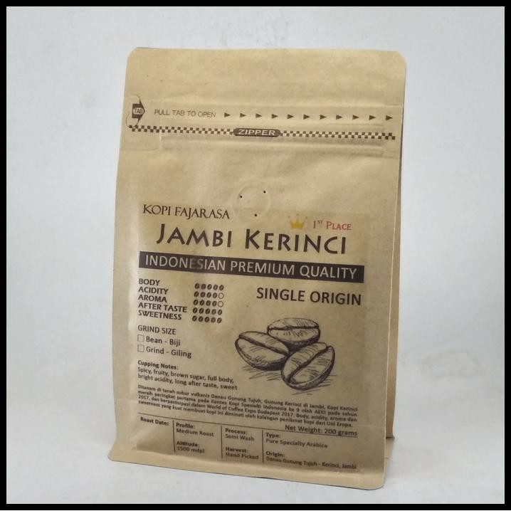 

3Snm Kopi Fajarasa Jambi Kerinci Biji Kopi Arabica 200 Gram Qrns