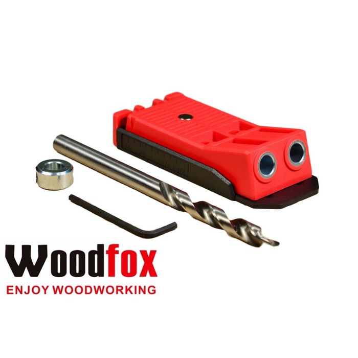 pocket hole jig 2 lubang brand WoodFOX with magnetic system plus mata bor jig / pocket jig jointer