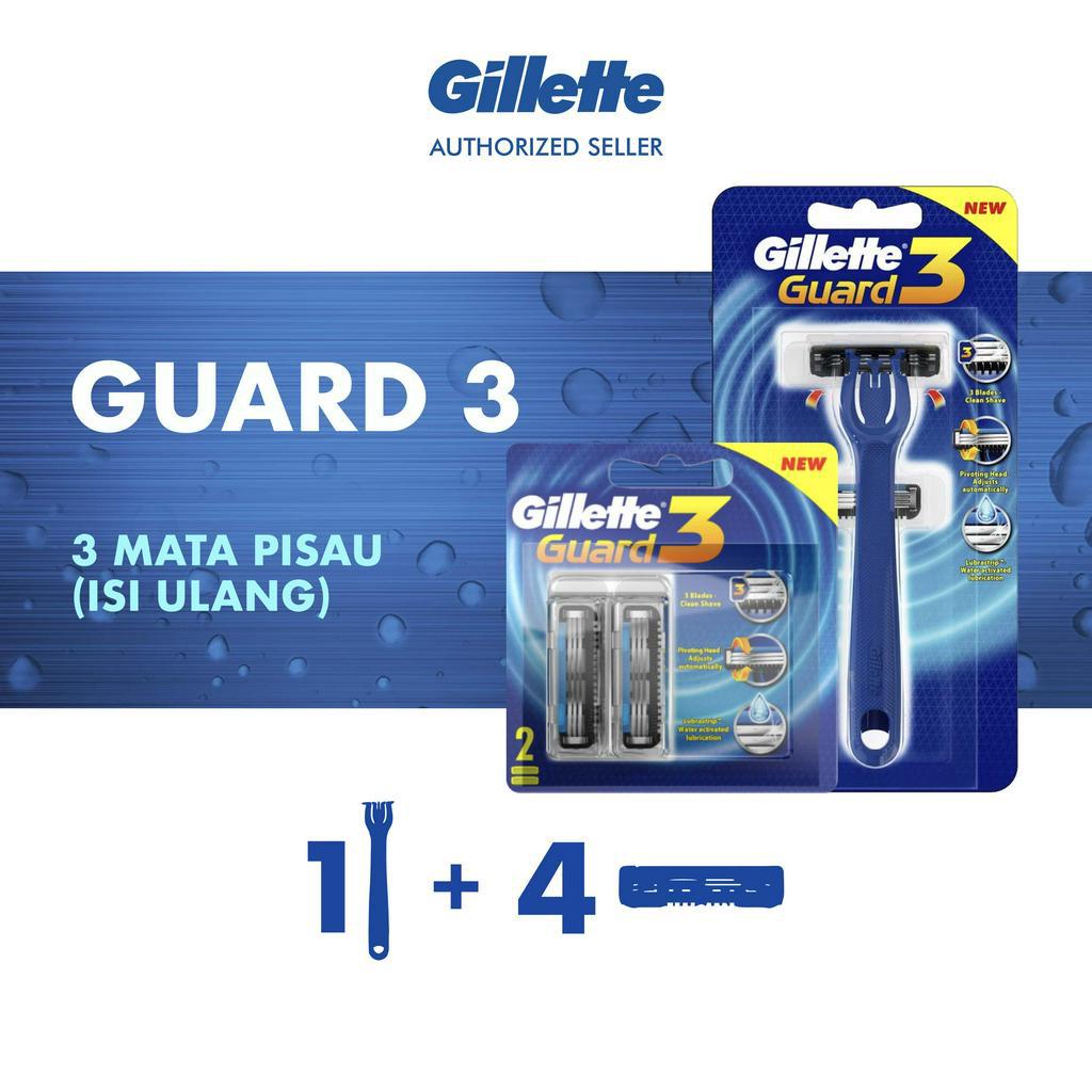 Jual Gillette Guard 3 Razor + Gillette Guard 3 Cart 2s | Shopee Indonesia