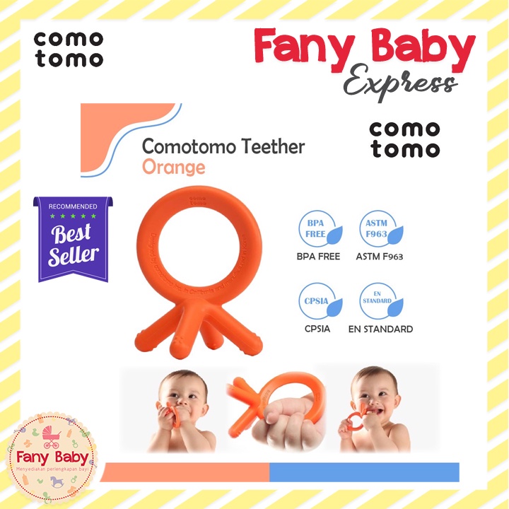 COMOTOMO SILICONE TEETHER [ORANGE, BLUE]