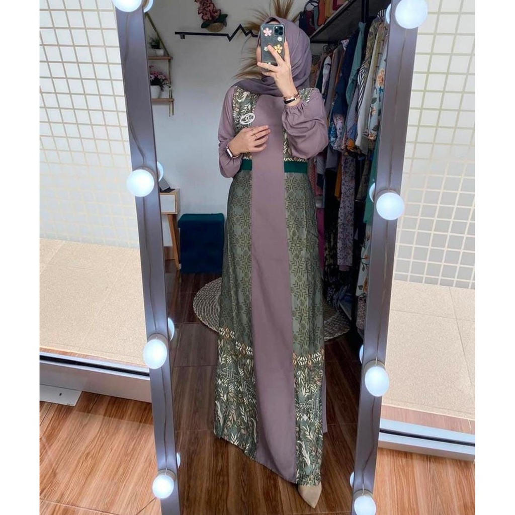 GAMIS WOLLYCREPE MAXMARA POLOS KOMBINASI UKURAN ALLSIZE COCOK BUAT BAJU SERAGAM LEBARAN