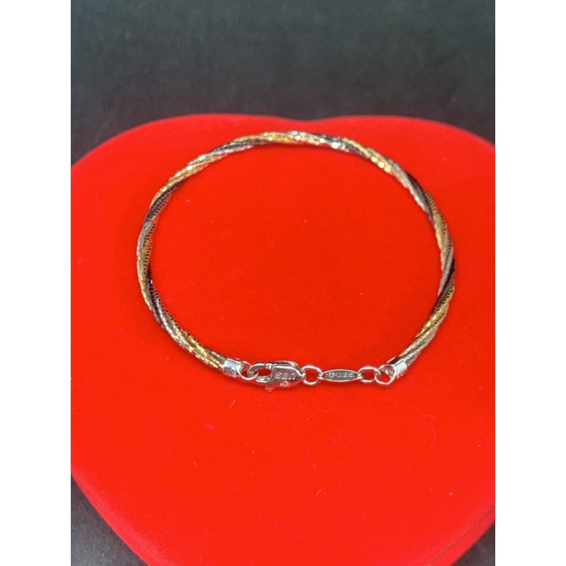 Gelang emas putih asli kadar 750 UBS gold 3 variasi warna