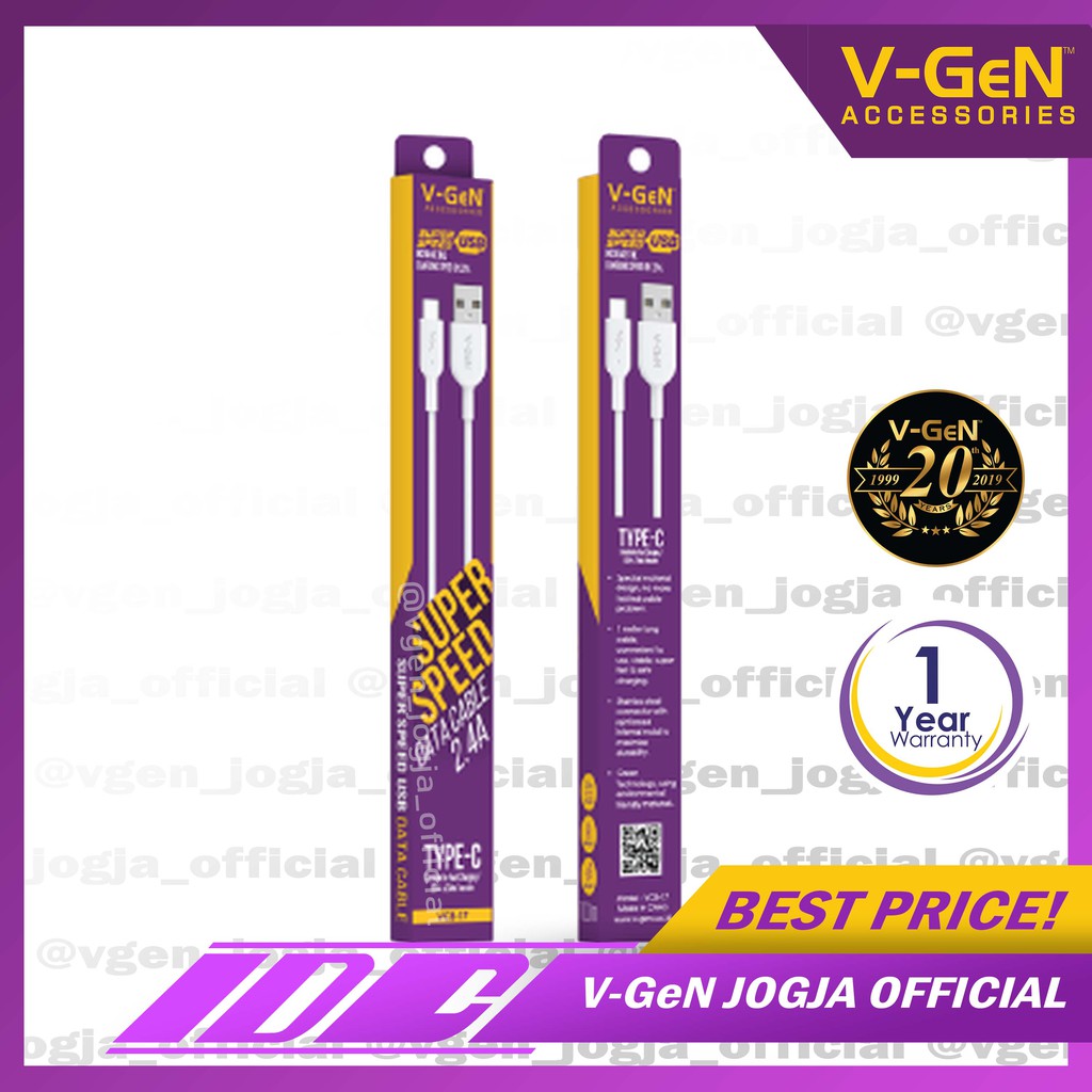 Kabel Type C V-GeN VCB-17 2.4A Fast Charging 1 Meter
