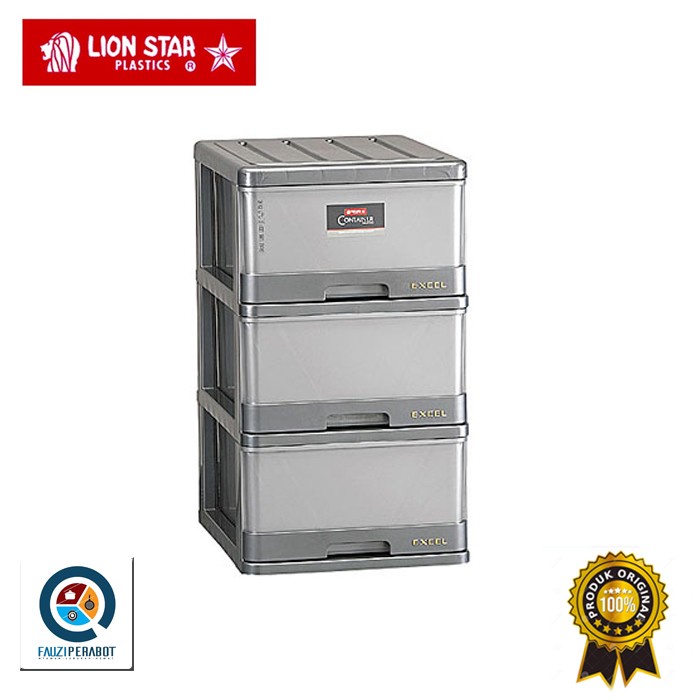 Excel Container M3 XC-2 Lion Star Laci Plastik Medium Susun 3