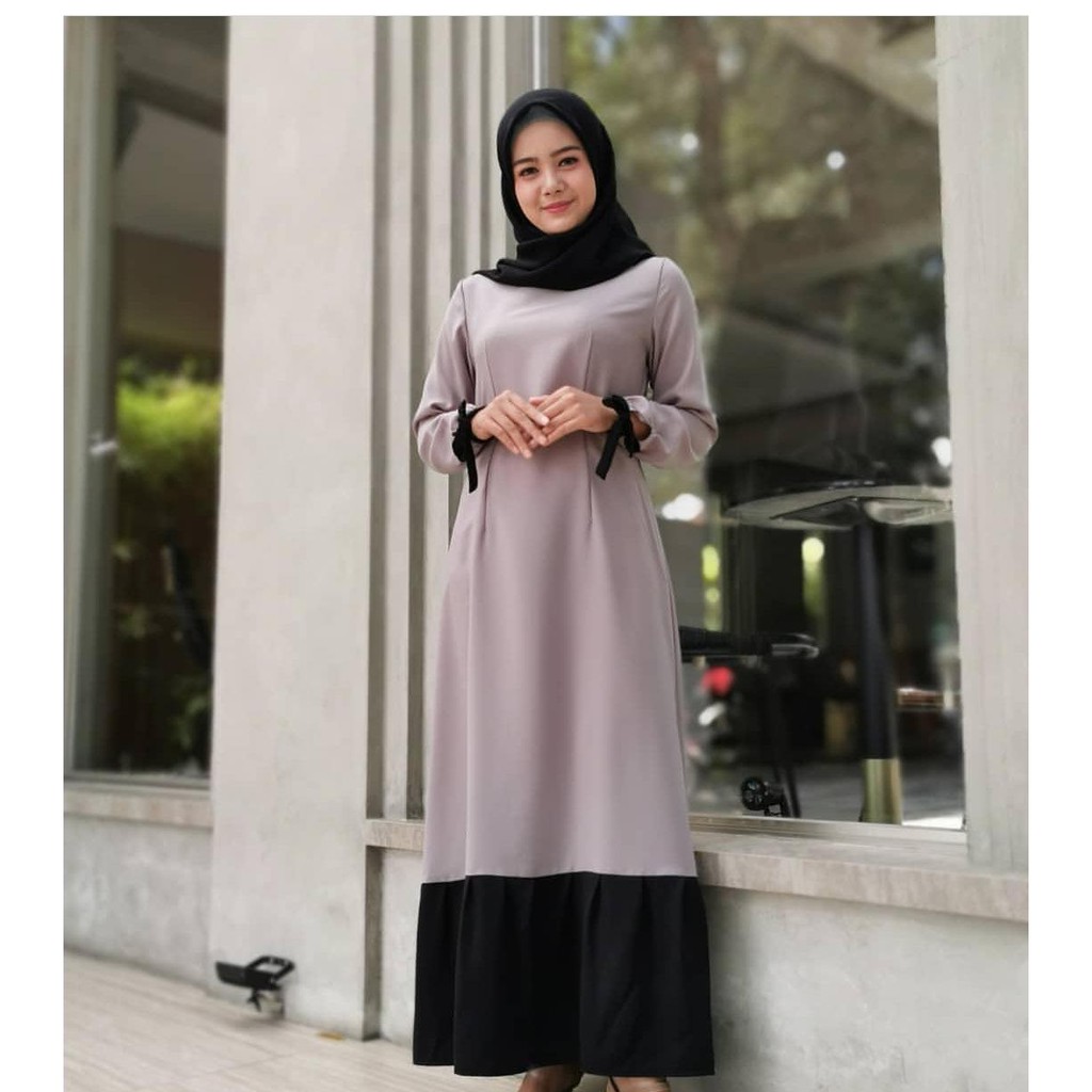 ADIEVA DRESS Bahan Moscrepe Pakaina Wanita Gamis Panjang Terusan Gamis Wanita Dress Mulim Terbaru