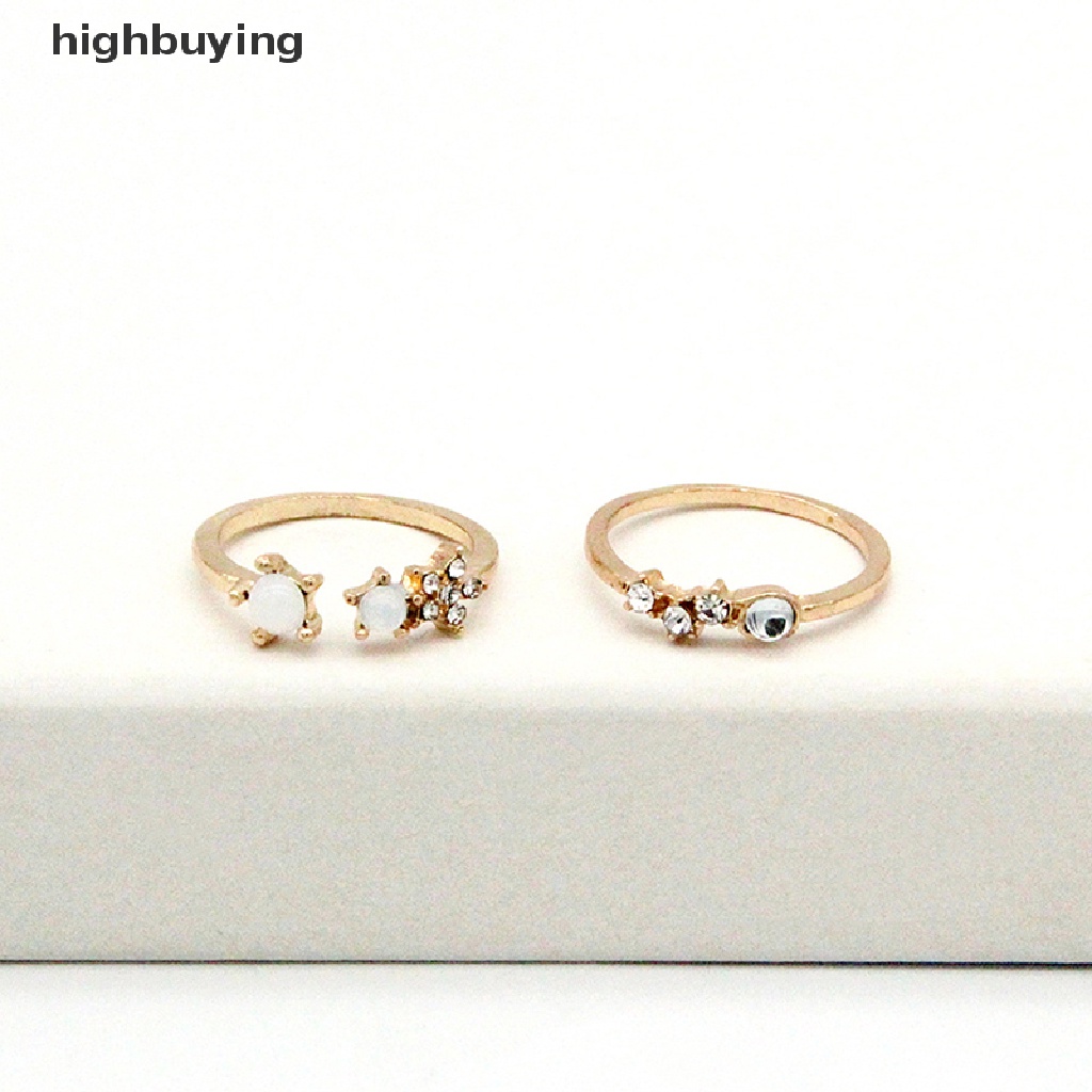 Hbid 9Pcs / set Cincin Aneka Bentuk Gaya Bohemia Untuk Wanita