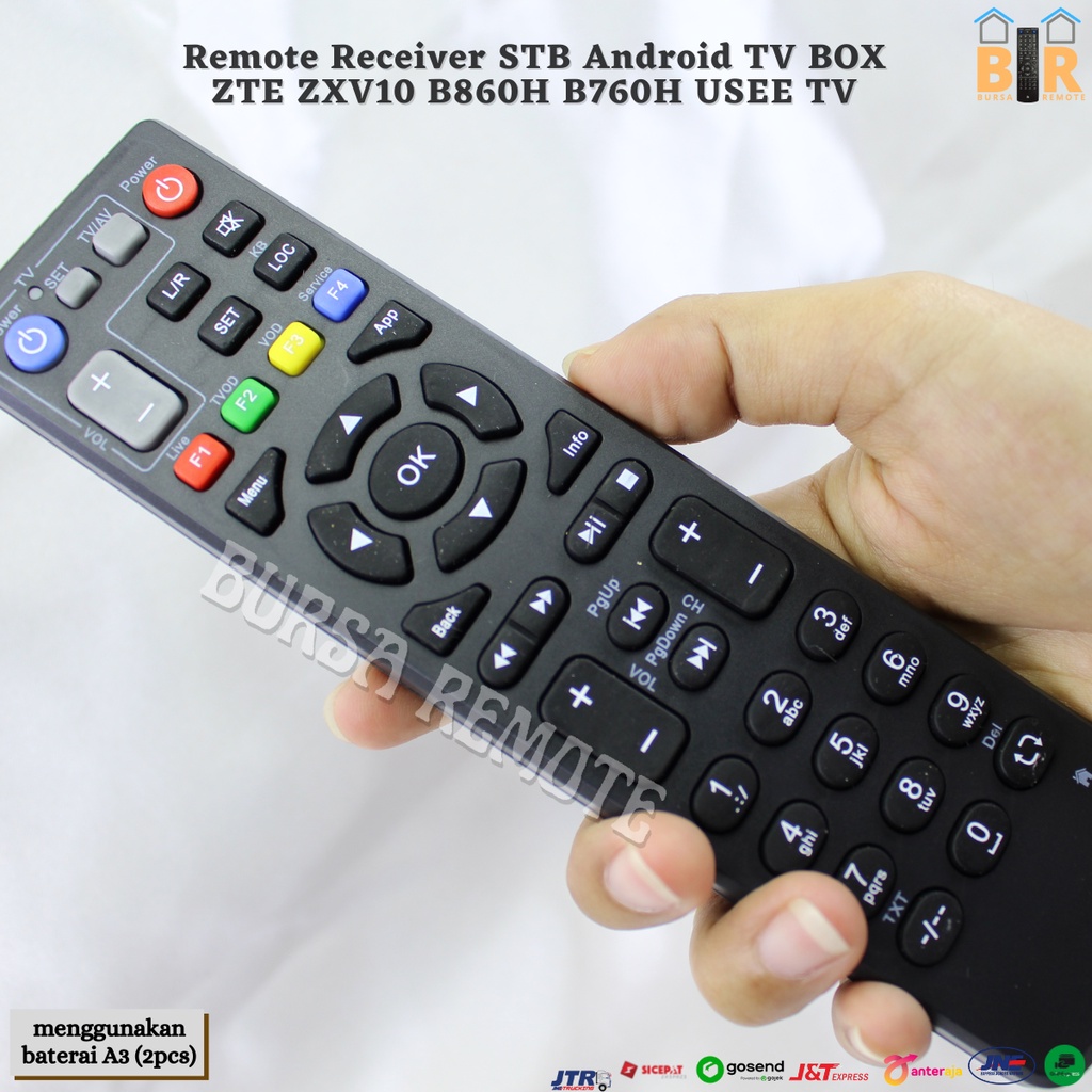 Remot / Remote Receiver STB Android TV BOX ZTE ZXV10 B860H B760H Indi MNC PLAY Speedy TV ZTE HITAM / ecer dan grosir