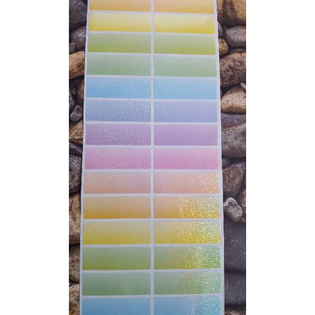 

STIKER LABEL NAMA WATERPROOF COLORFULL GLITTER
