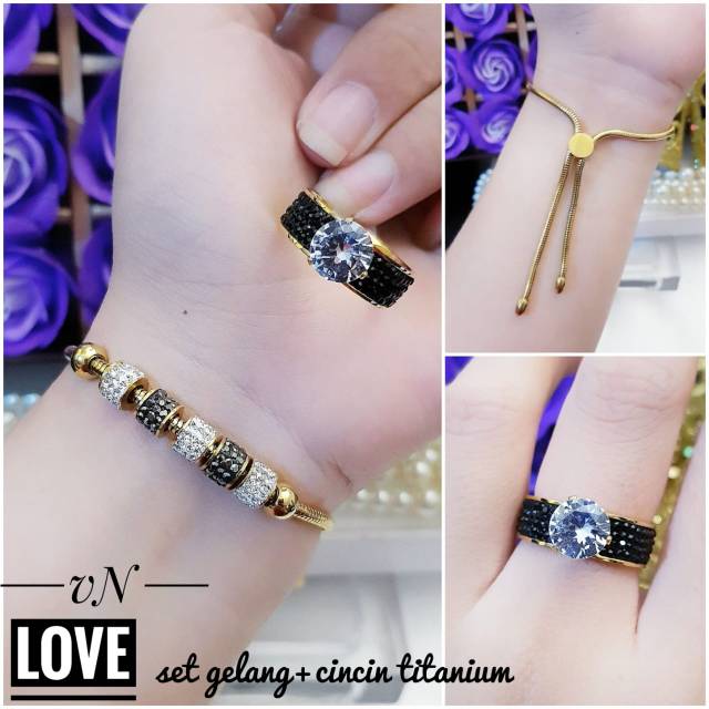 Titanium gelang dan cincin 1721k