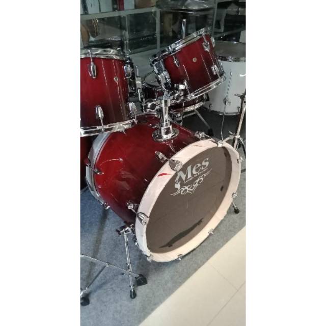 Maple Set DRUM 5 piece MES DX5255 RED FLAME Bonus Cymbal Des in Europe