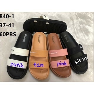 840 Sendal Jelly Selop Wedges Tali  Dua  Impor Shopee 