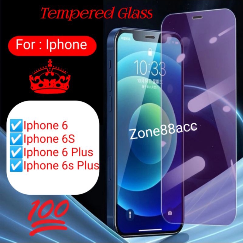 Antigores Tempered Glass Screen Guard protector Iphone 6 6S 6Plus Plus 6sPlus Pelindung Layar TG Garskin Spy Antiblue Ceramic Bening Full blue light Lensa Lens